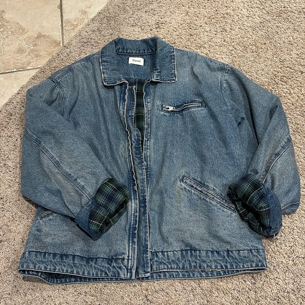 Elwood Petrol Jacket denim dirty wash
